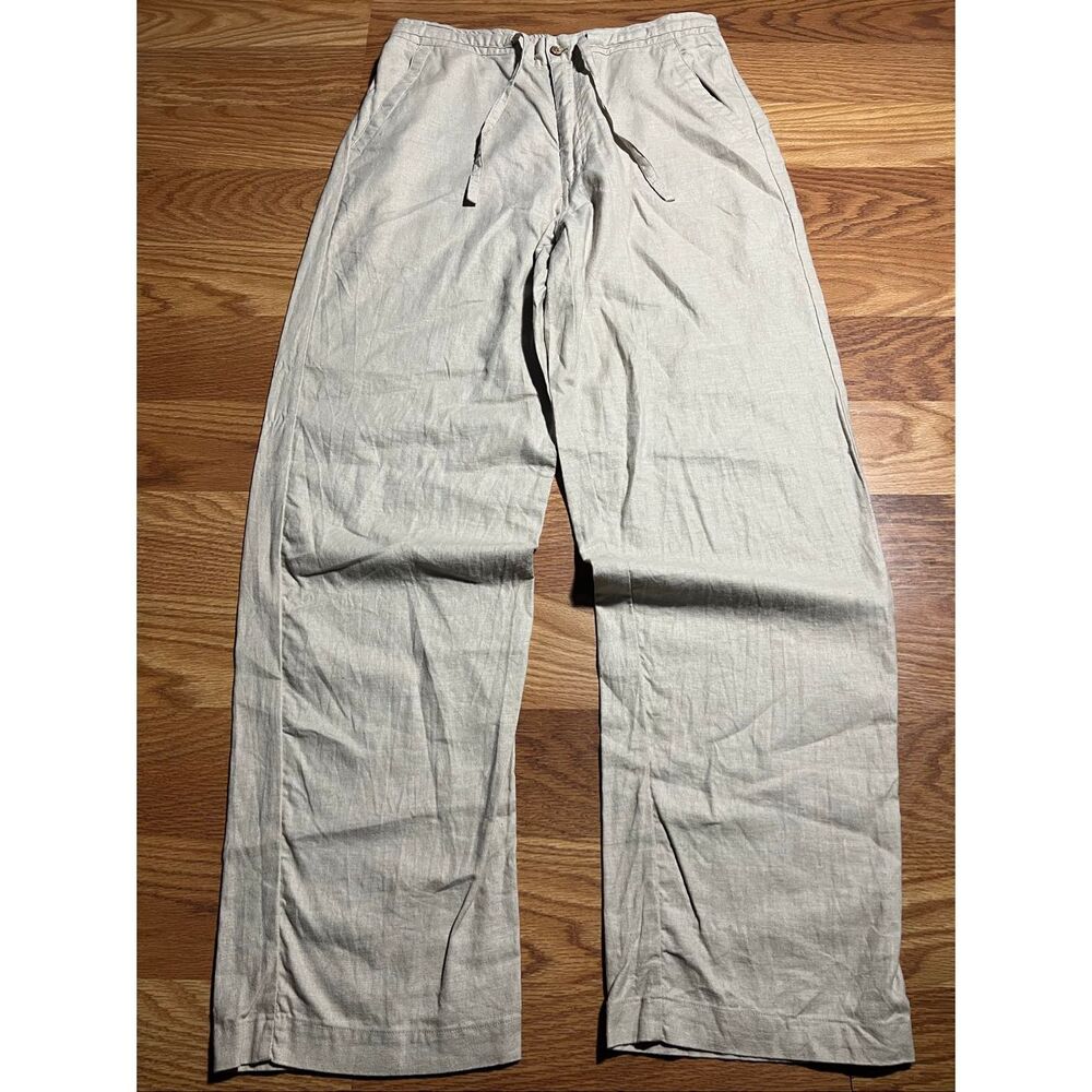 Cubavera Men’s Linen Blend Comfort Lounge Pants Medium Elastic Drawstring